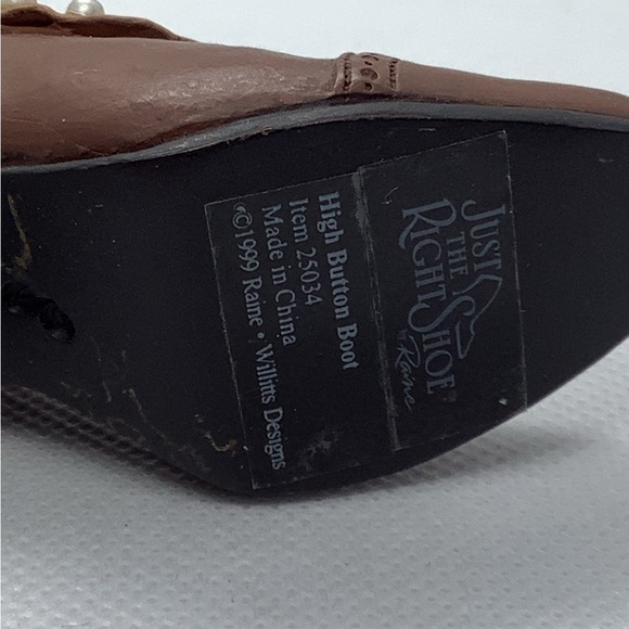 Just the Right Shoe High Button Boot by Raine Miniature Vintage Collectible 4” - Picture 7 of 9